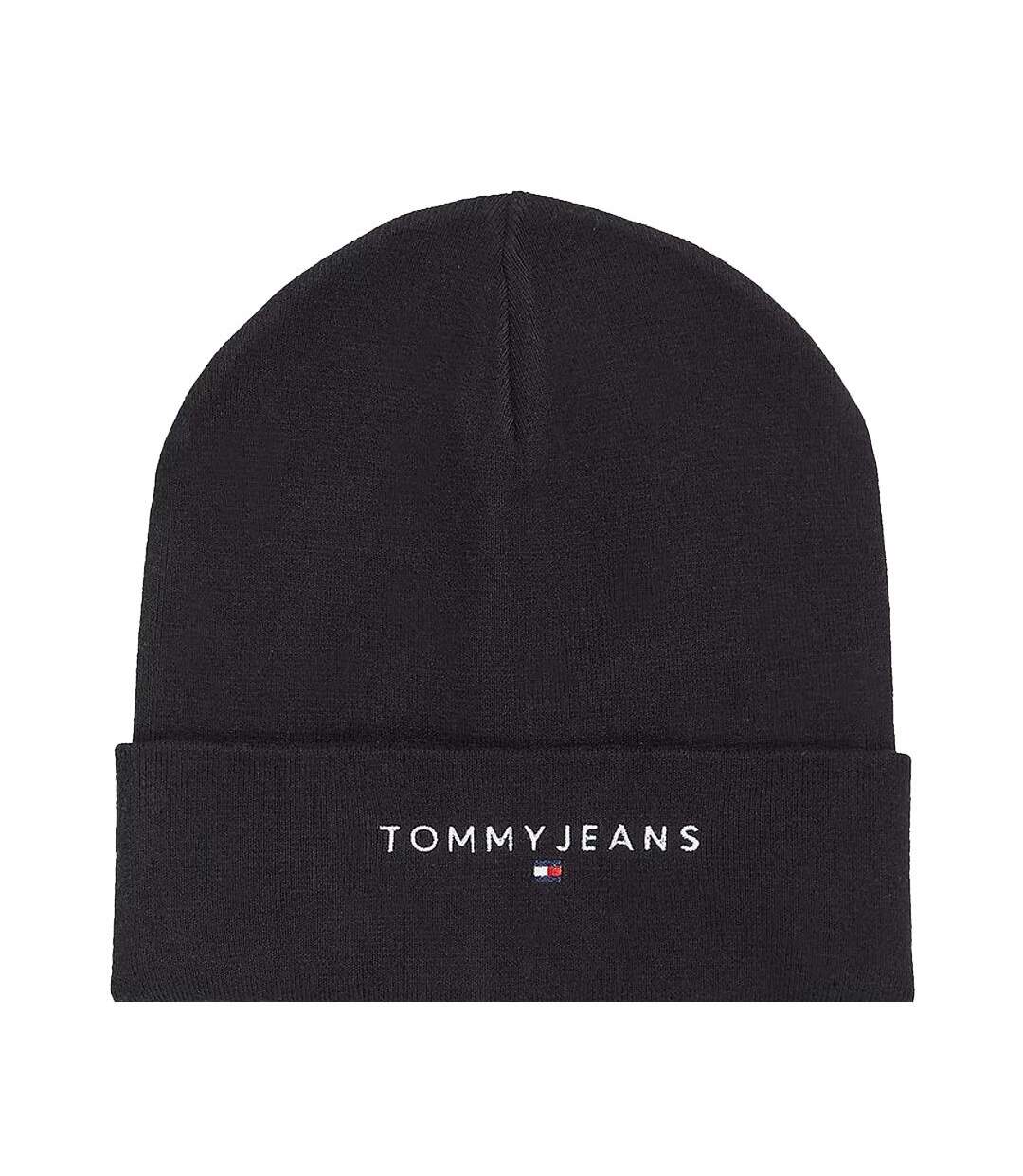 Bonnet Noir Homme Tommy Hilfiger Linear - Taille unique