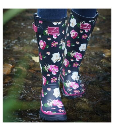 Bottes De Pluie Femme Bleu Blanc Rose Lunar