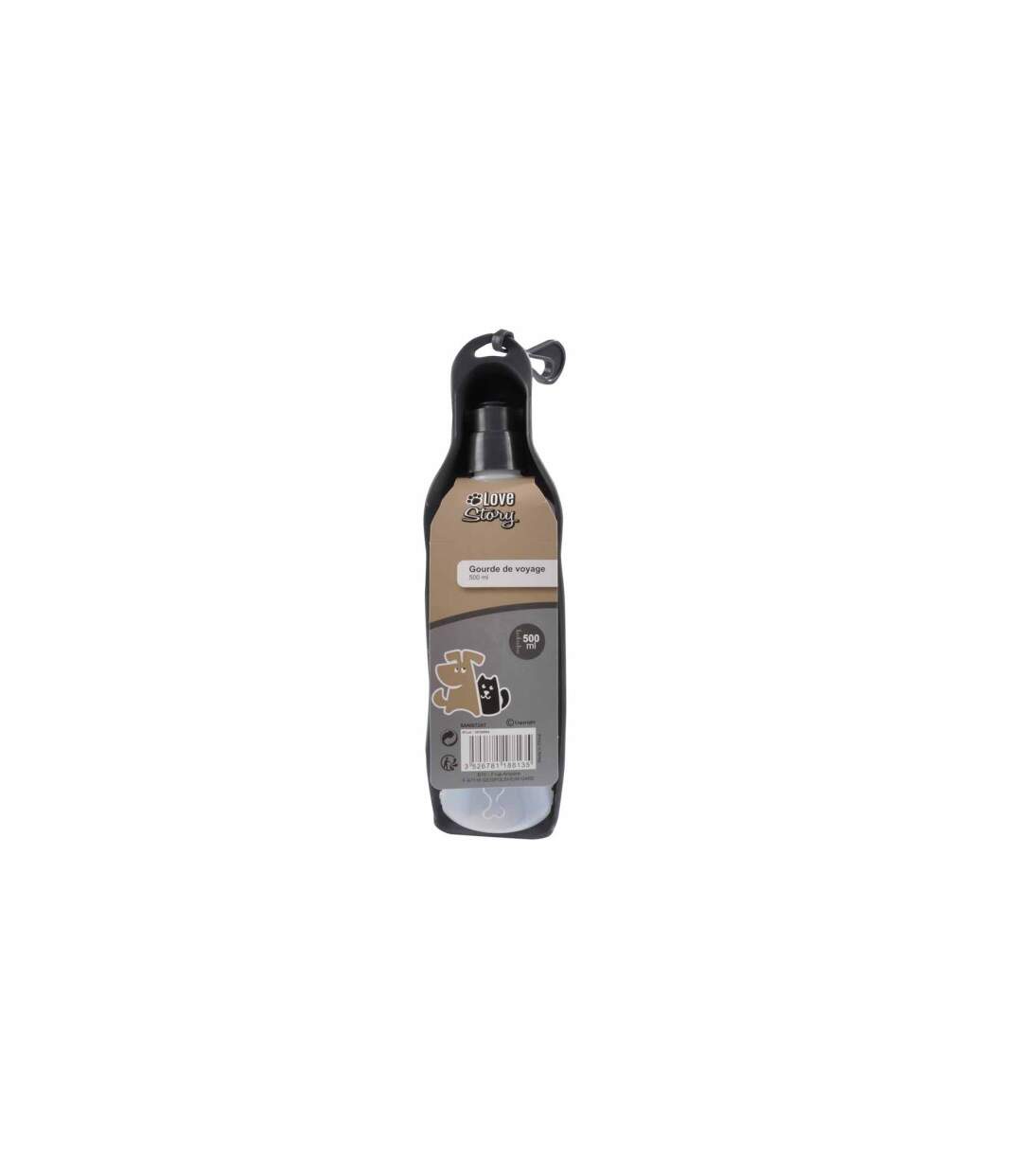 Gourde pour Chien Voyage 25cm Anthracite-3