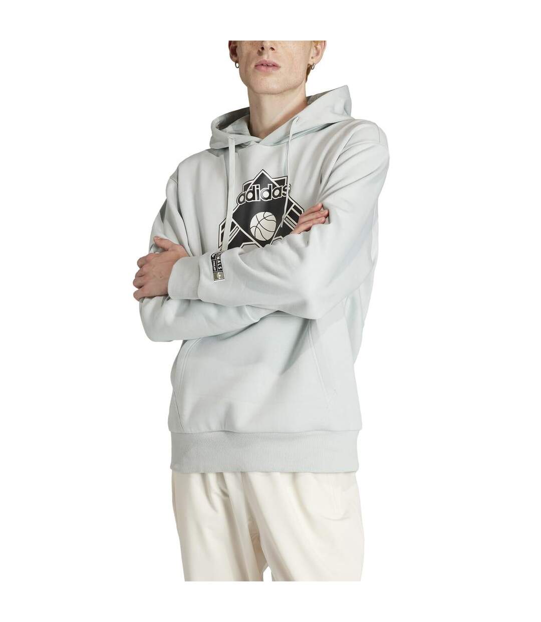 Sweat à capuche homme argenté Adidas-3