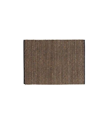 Tapis Déco en Jute Zigzag 120x170cm Noir & Beige