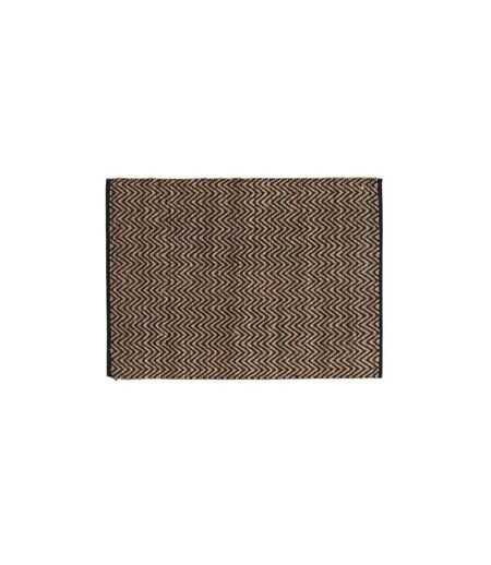 Tapis Déco en Jute Zigzag 120x170cm Noir & Beige