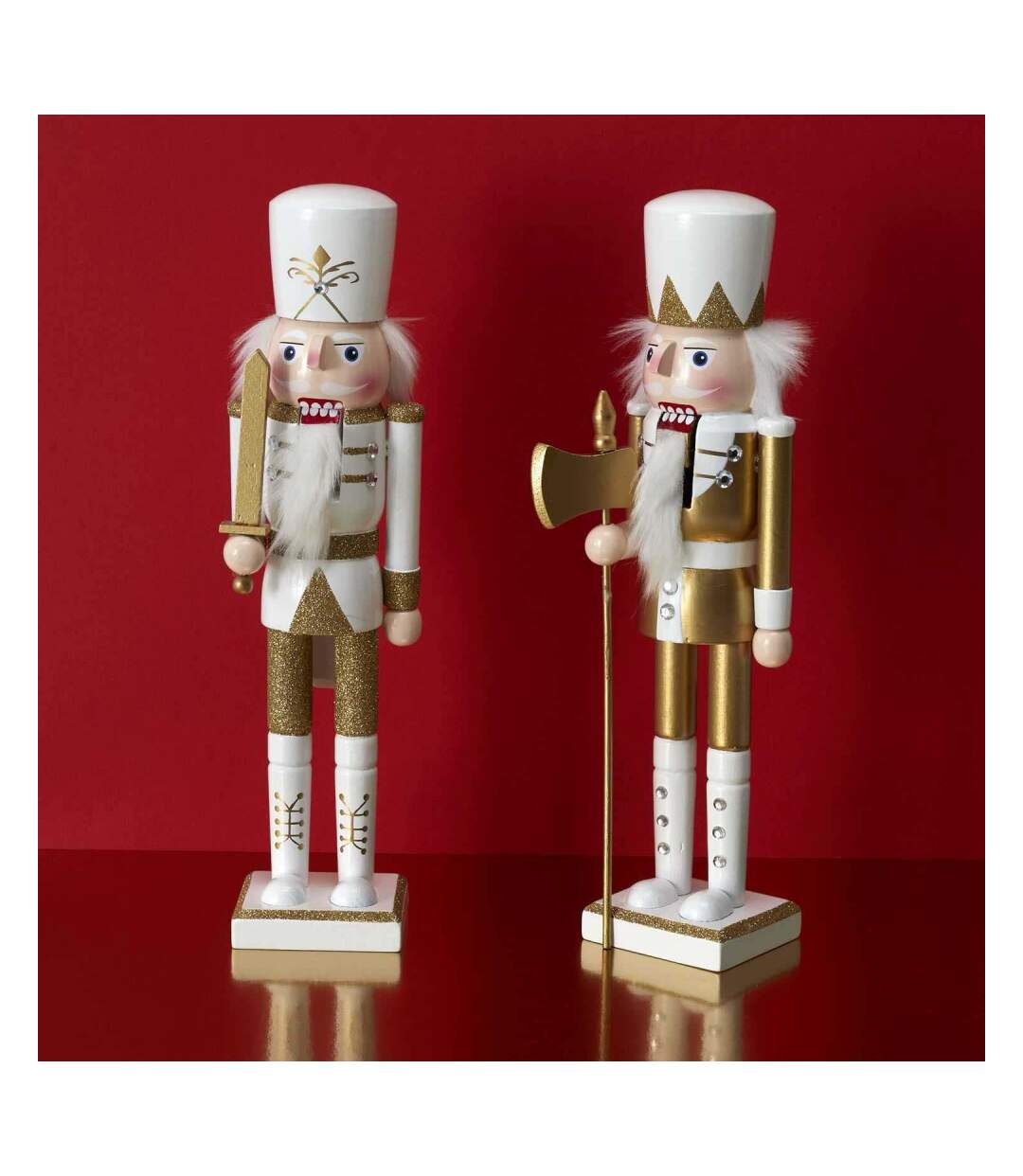 Set de 2 figurines en bois Casse noisettes 35,5 cm-2
