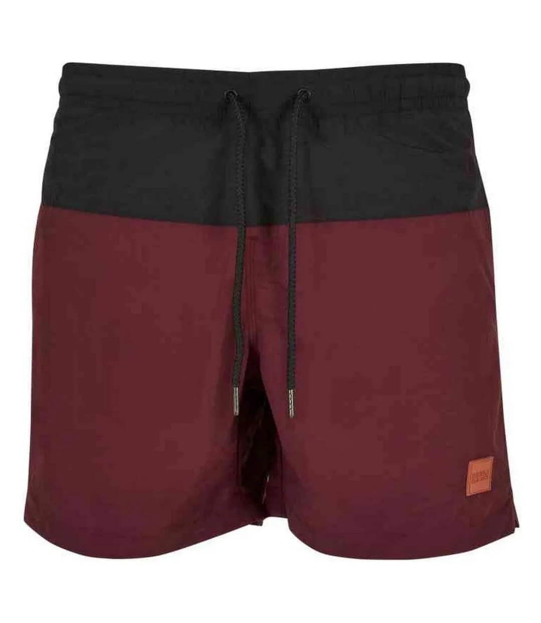Mens Block Swim Shorts Cherry Black Urban Classics-1