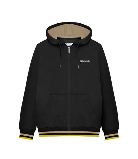 Mens Full Zip Hoodie Black Cashew Gold Lambretta