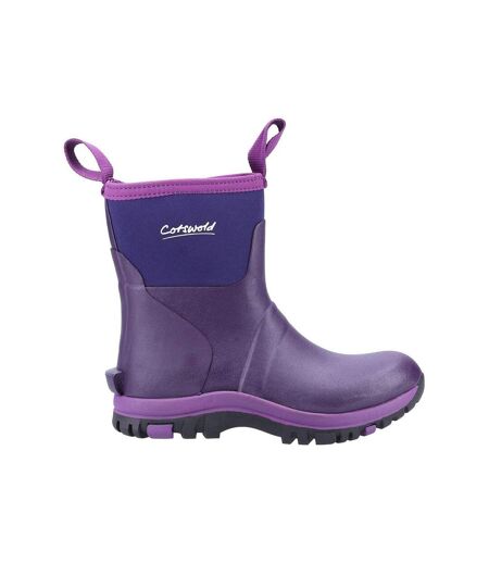 Womens/ladies Blaze Neoprene Wellington Boots Purple Cotswold