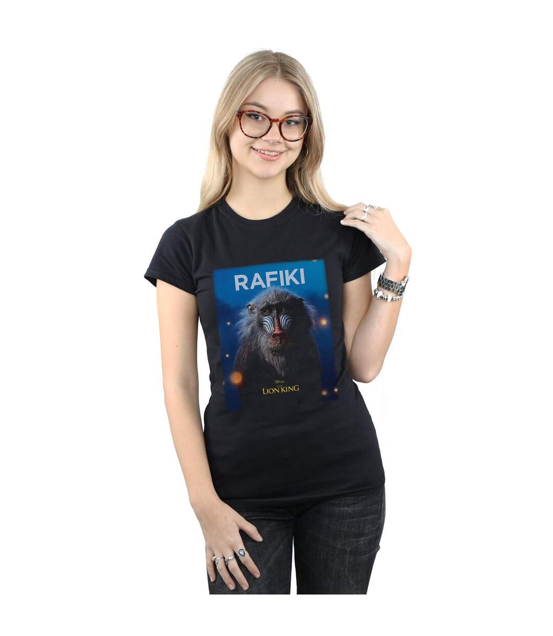 Disney T-shirt en coton Womens/Ladies The Lion King Movie Rafiki Poster (Noir) - UTBI25183-2