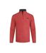 Mens newark grid eco friendly quarter zip fleece top barberry red marl Weird Fish-1
