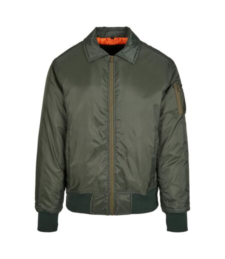 Blouson D'aviateur Homme Olive Foncée Build Your Brand