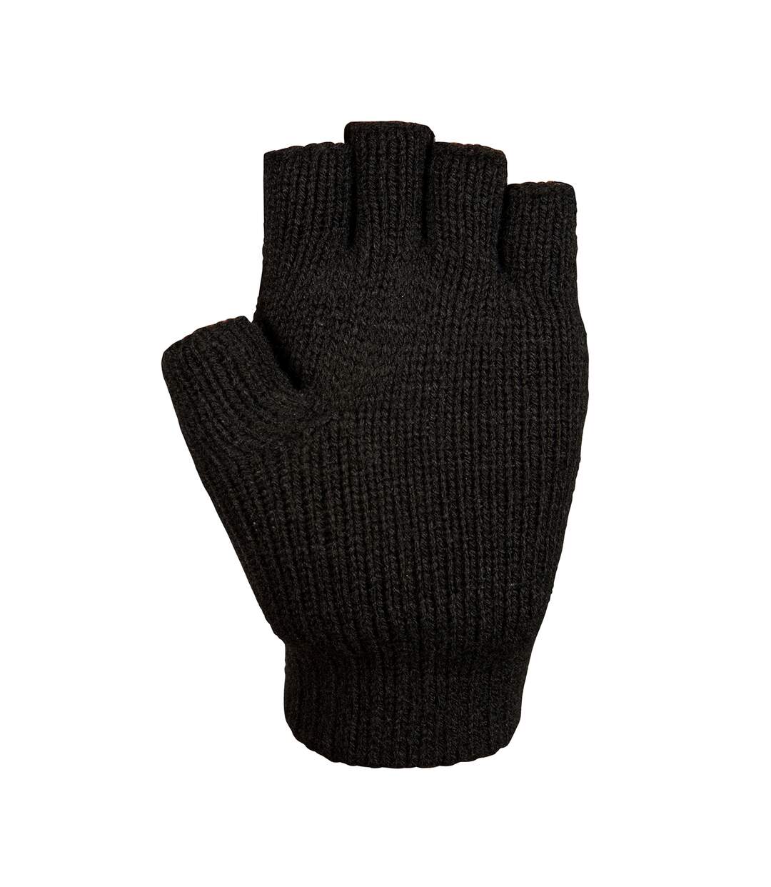 Unisex Adult Dita Knitted Thinsulate Fingerless Gloves Black Trespass-2