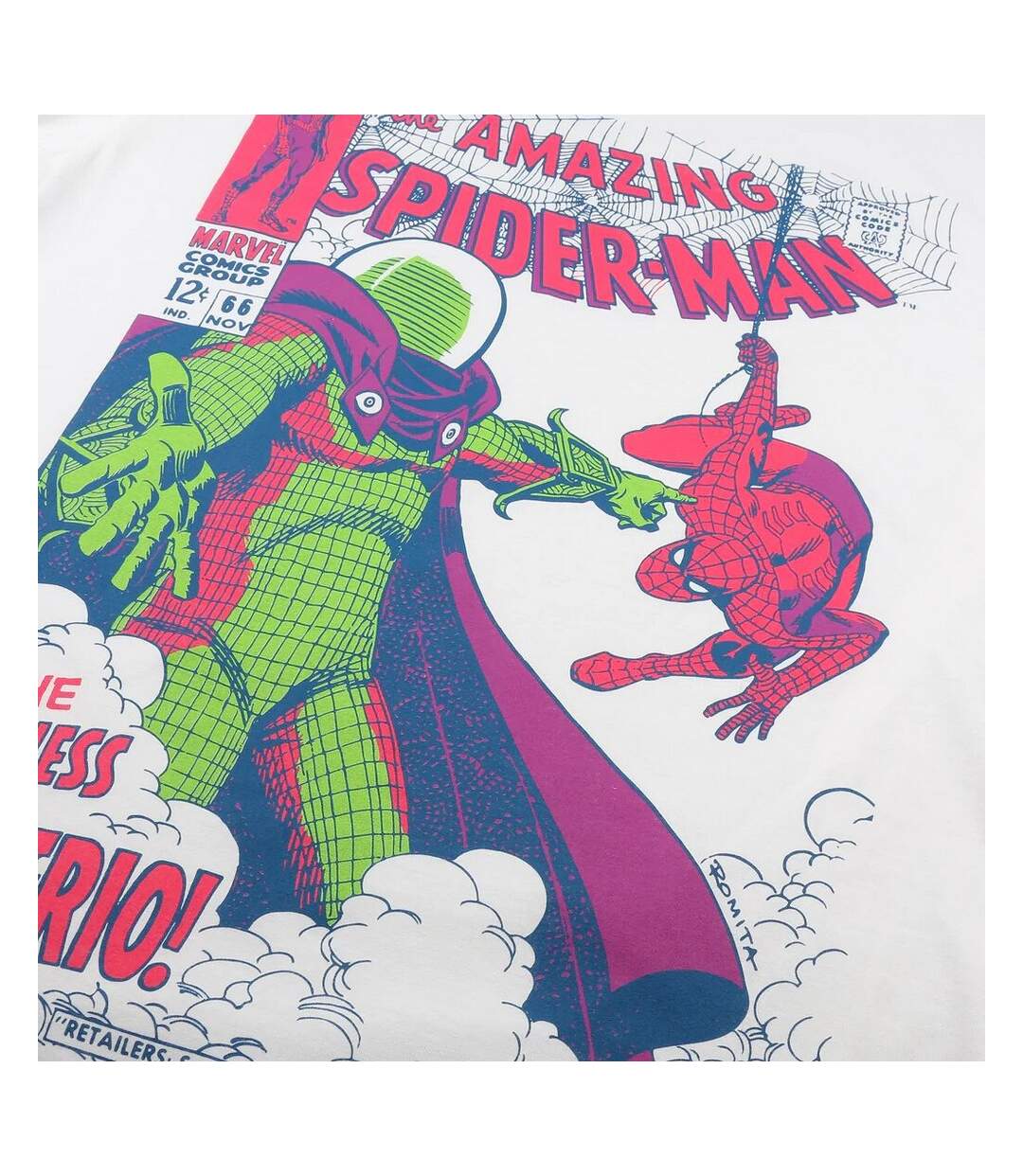 Marvel Comics T-shirt Mens Spiderman Madness (Blanc/Rose/Vert) - UTTV517