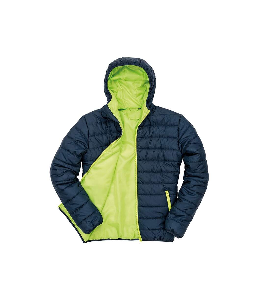 Mens Soft Padded Jacket Navy Lime Result Core-1