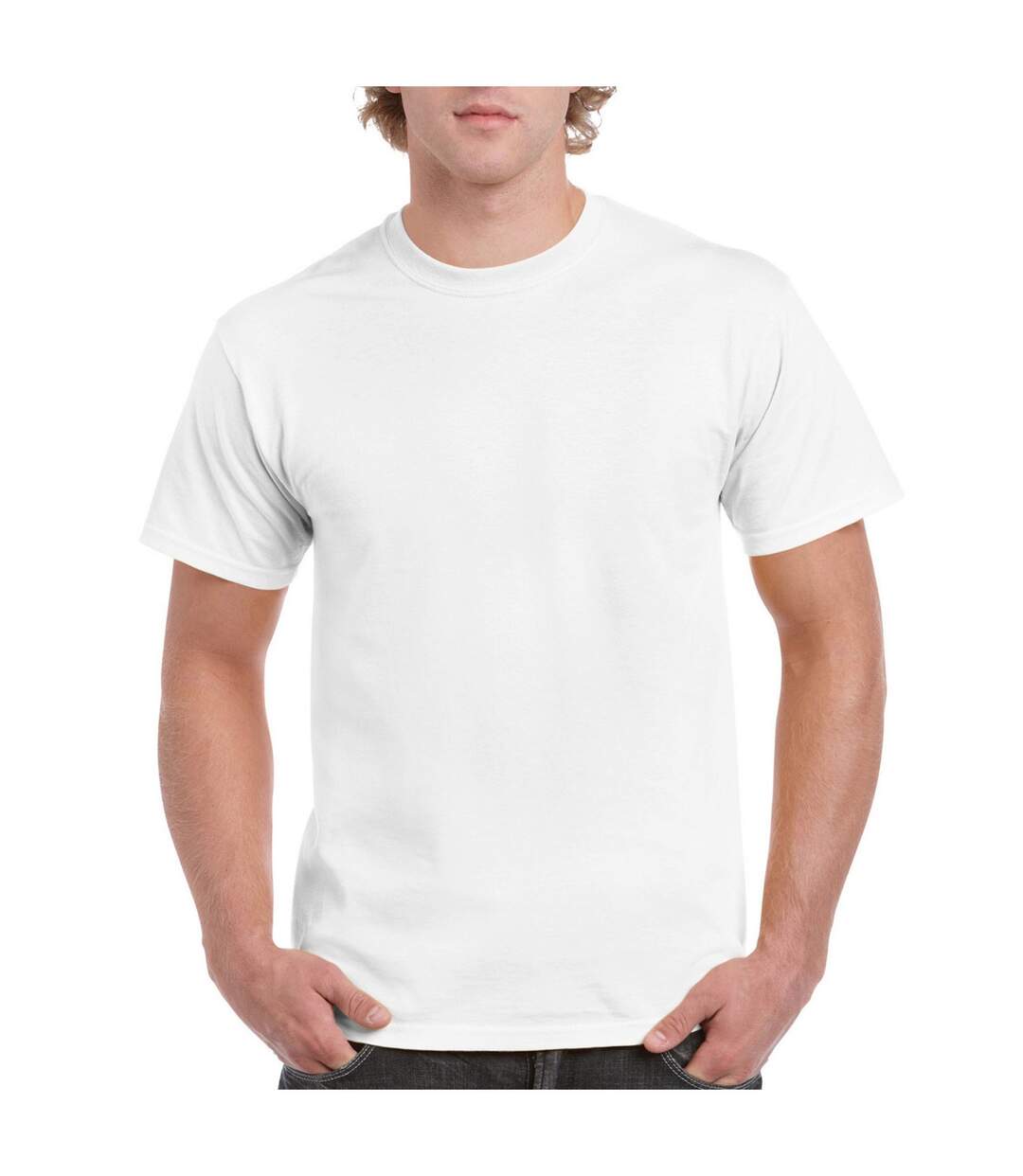 T-shirt homme blanc Gildan Hammer-1