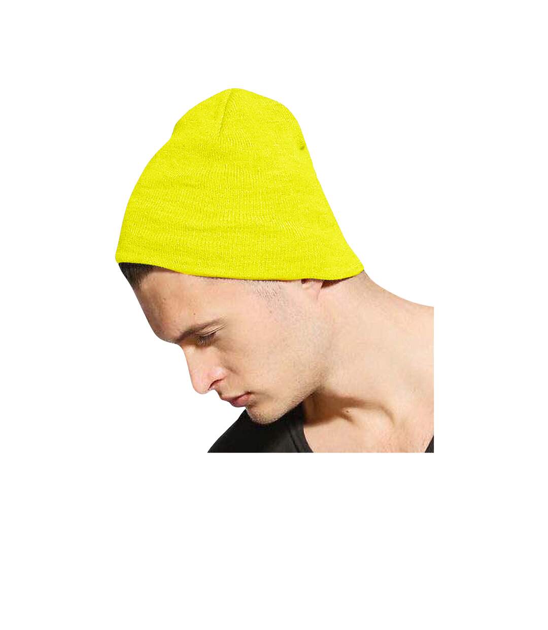 Bonnet épais adulte unisexe jaune pâle Yupoong-2