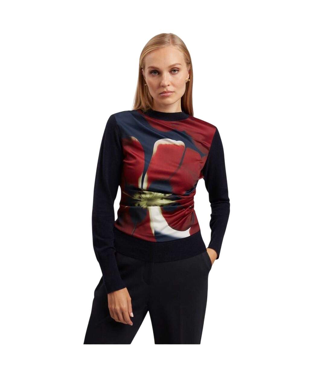 Sweat Manches Longues Motif/style Floral Femme Bleu Marine Ted Baker-1