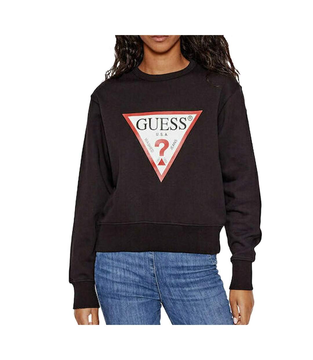 Sweat Noir Femme Guess Original Fleece - S