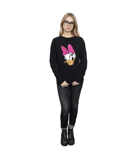 Disney Sweatshirt peint Daisy Duck Head Womens/Ladies (Noir) - UTBI26956