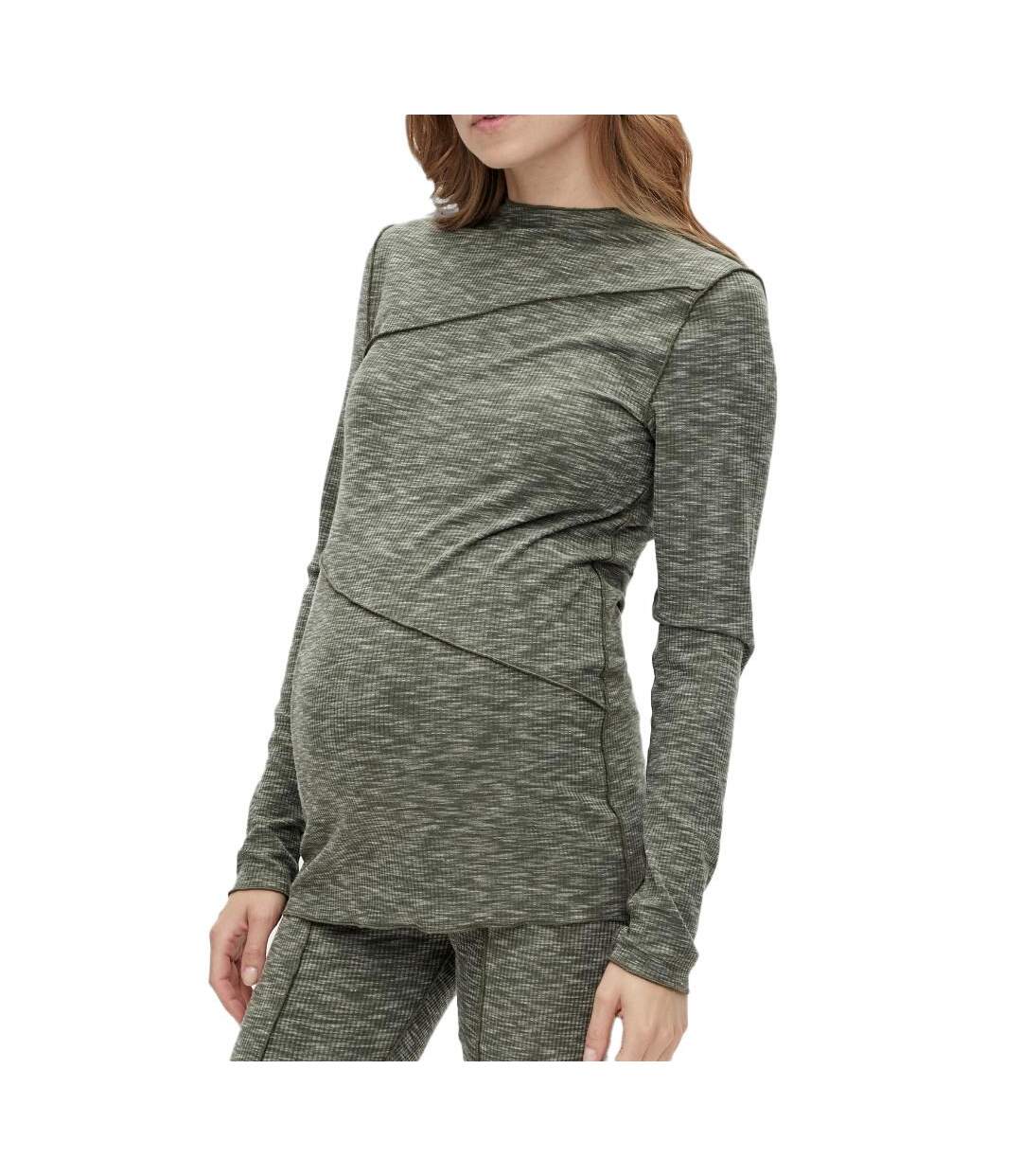 T-Shirt manches longues gris femme mamalicious ivy-1