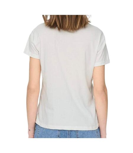 T-shirts blanc femme jdy license print - l