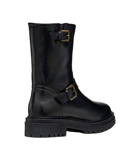 Womens/ladies D Iridea D Leather Ankle Boots Black Geox