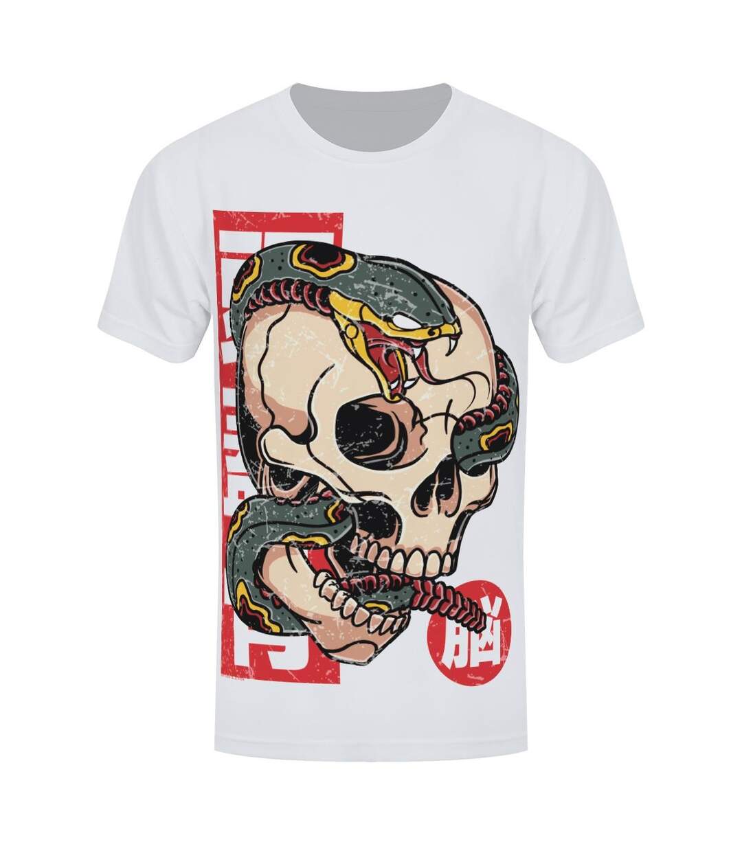 Unorthodox Collective T-Shirt T-Shirt Crâne de Serpent Tatoué (Blanc) - UTGR6106