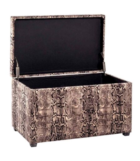 Coffre de Rangement Motif Serpent 65cm Marron