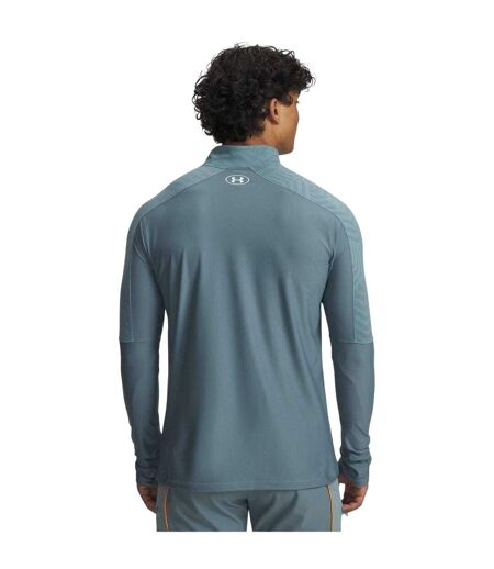 Mens Challenger Pro Quarter Zip Midlayer Grey Orange Under Armour