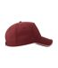 Casquette De Baseball Motif/style 5 Panneaux Recy Five Piping Adulte Bordeaux Blanc Atlantis Headwear-4