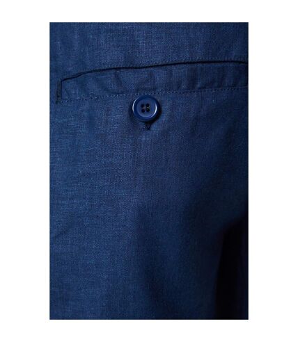 Mens linen blend shorts navy Maine