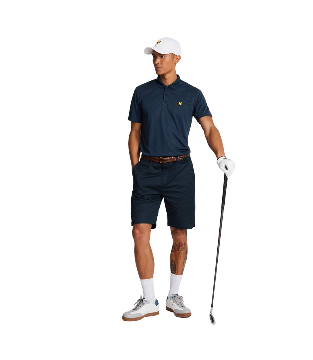 Polo de golf tech pour hommes marine foncée Lyle & Scott-4