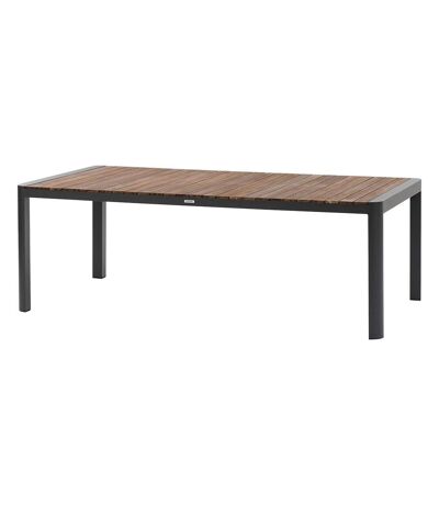 Table de jardin fixe en aluminium et acacia 10 places PARADIZE - Noyer et graphite