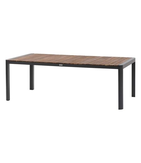 Table de jardin fixe en aluminium et acacia 10 places PARADIZE - Noyer et graphite