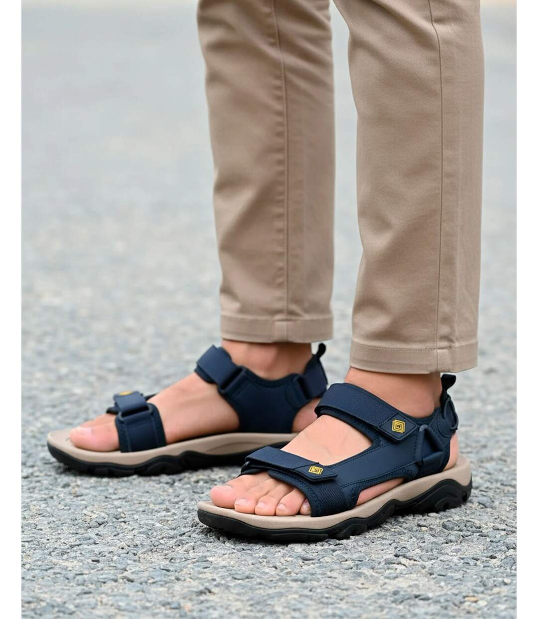 Isotoner Sandales homme sport, semelle confortable et légère, sandale de plage, piscine, randonnée, et faciles a enfiler-2