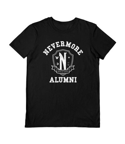 Wednesday - T-shirt NEVERMORE - Adulte (Noir / Blanc) - UTPM6009