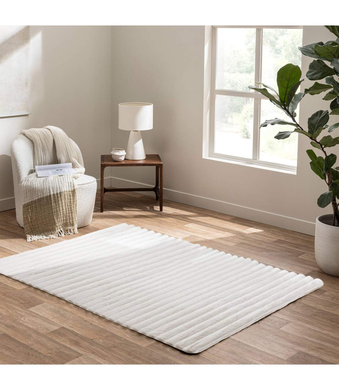 Tapis Imitation Fourrure Boudoir 120x170cm Naturel-4