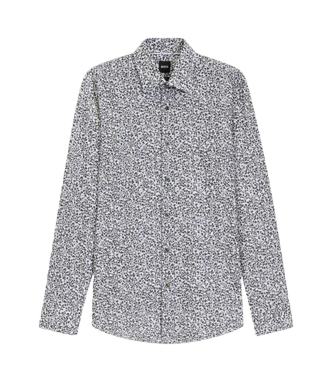 Chemise Manches Longues Motif/style Floral Homme Vert Boss-2