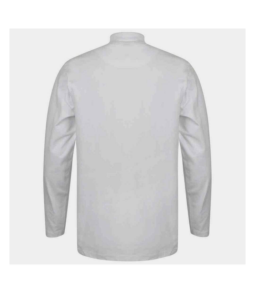 Mens roll neck long-sleeved top white Henbury