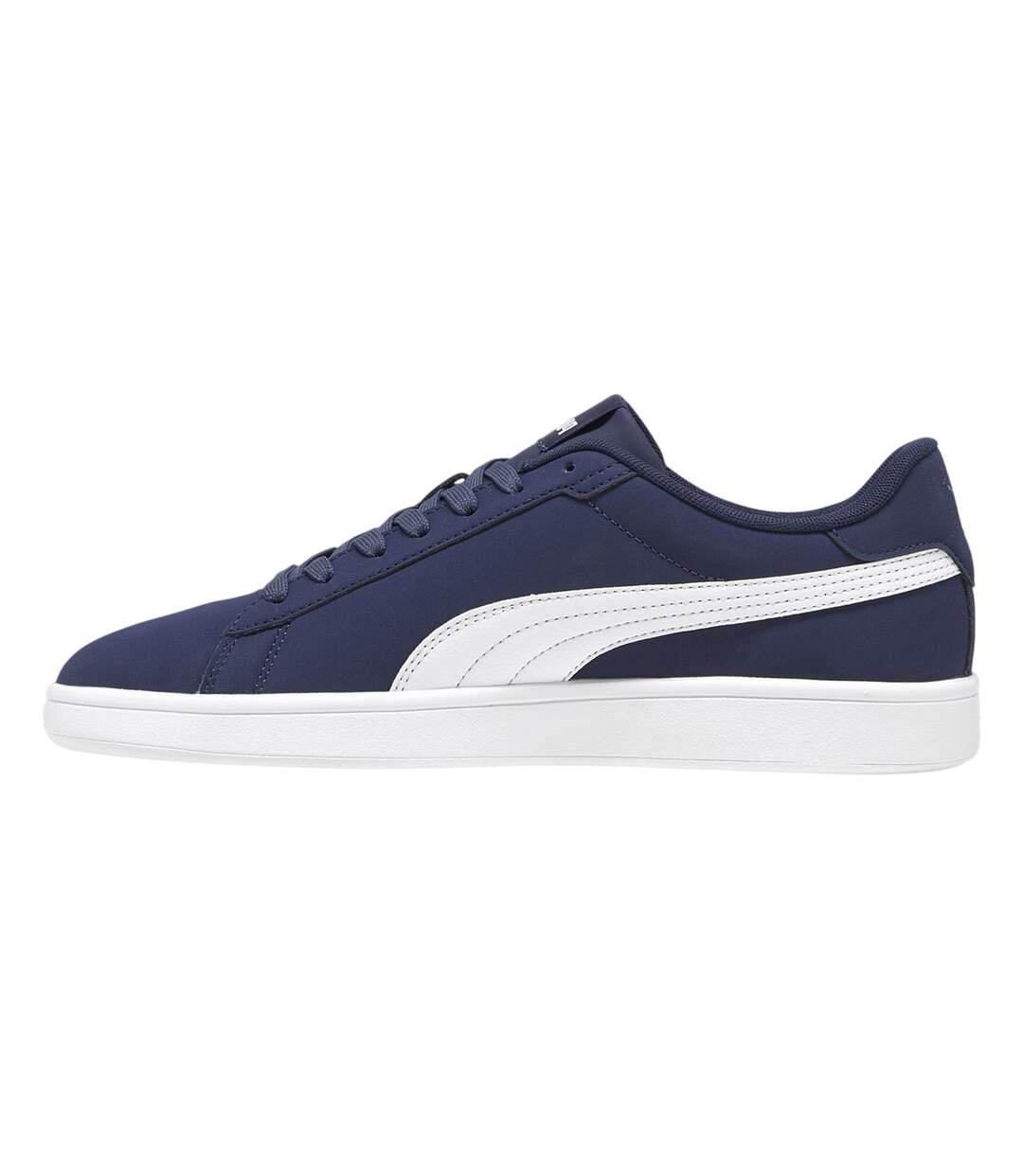 Mens Smash 3.0 Synthetic Nubuck Low Flat Trainers Navy White Puma-2