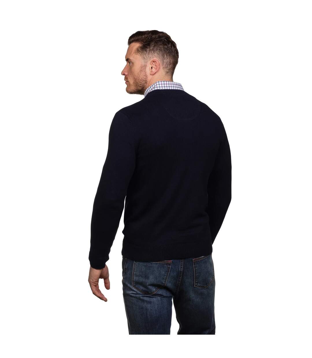 Pull classic homme bleu marine Raging Bull-2