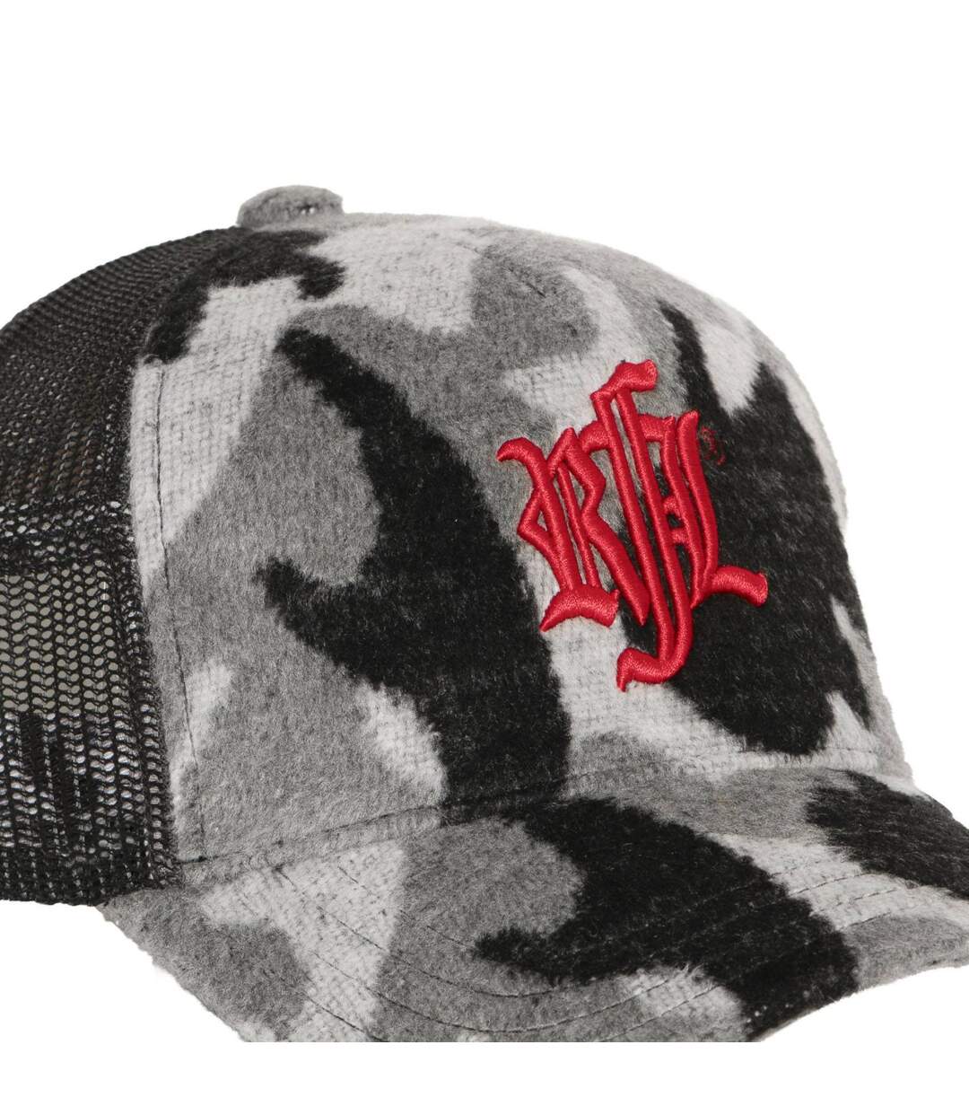 Casquette trucker imitation fourrure avec filet logo brodé Mountain Rock'n Free Life-3