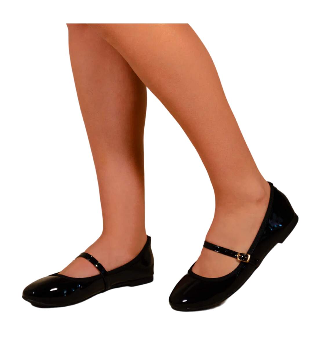 Where´s that from womens/ladies josie patent faux leather straps ballerina flats black Where's That From-4