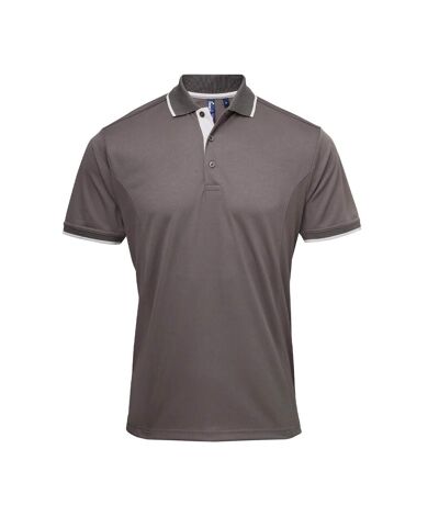 Polo Coolchecker Homme Gris Foncé Argenté Premier