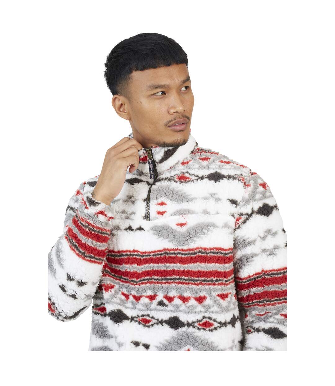 Mens Hebden Fleece Quarter Zip Sweatshirt Multicoloured Brave Soul-3