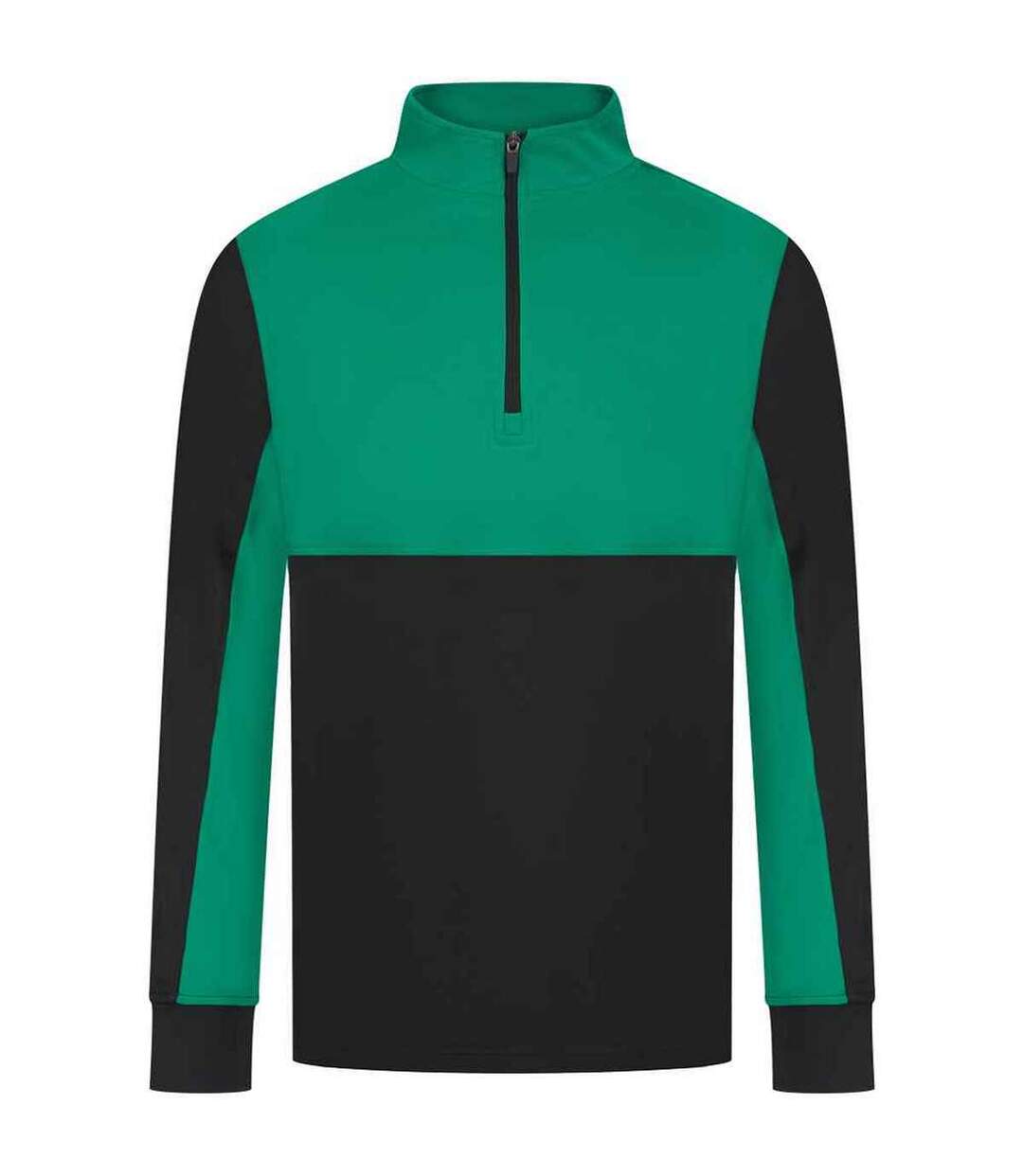 Mens quarter zip track top black/emerald Finden & Hales-1