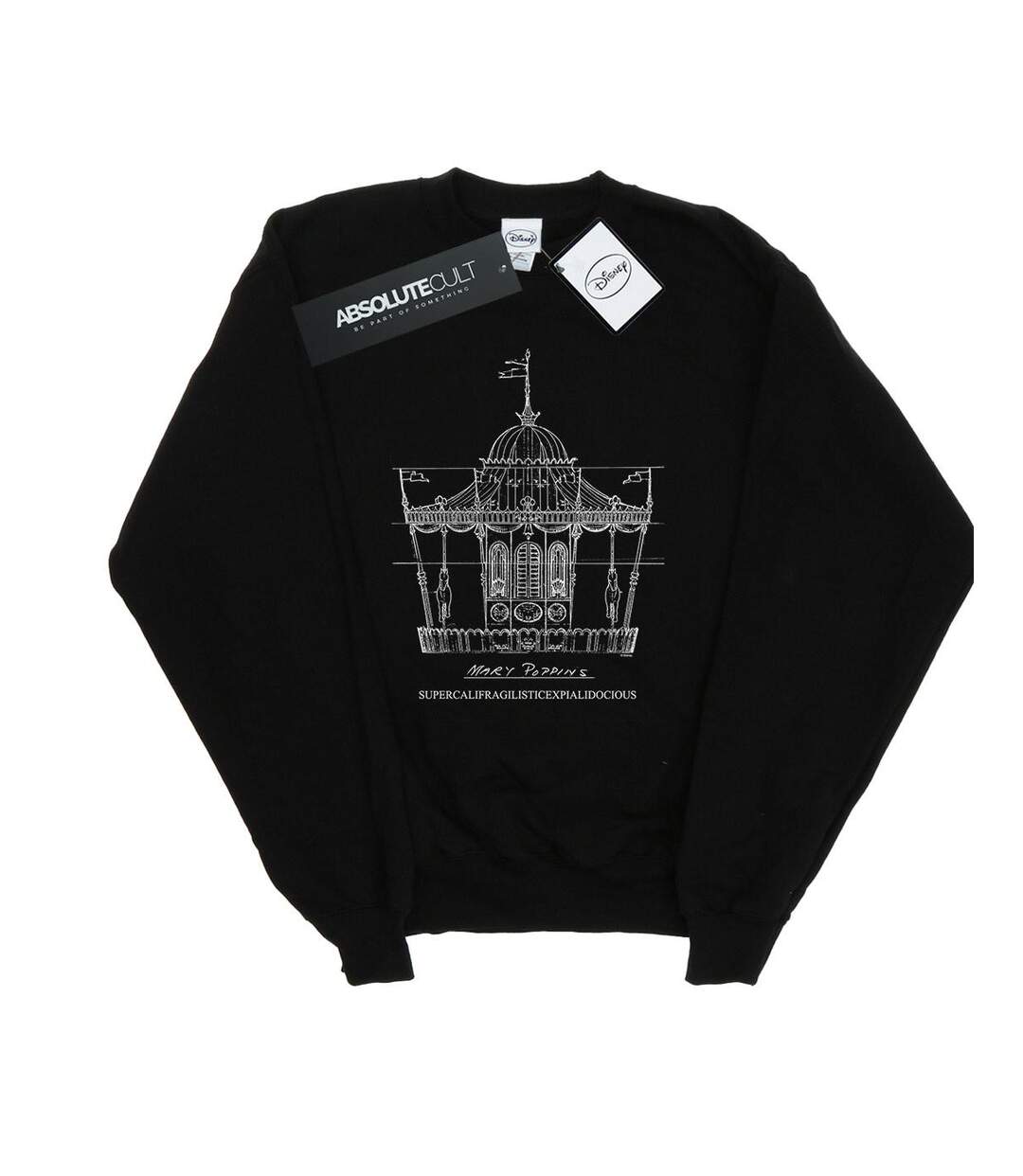 Disney - Sweat MARY POPPINS CAROUSEL SKETCH - Femme (Noir) - UTBI12808-1
