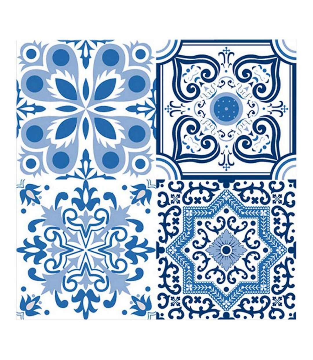 Lot de 20 Serviettes en Papier Zellige 33x33cm Bleu-1