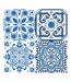 Lot de 20 Serviettes en Papier Zellige 33x33cm Bleu-1