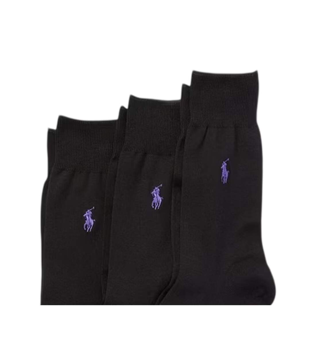 Pack Of 3  Unisex Adult Mercerised Cotton Crew Socks  Black Ralph Lauren-2