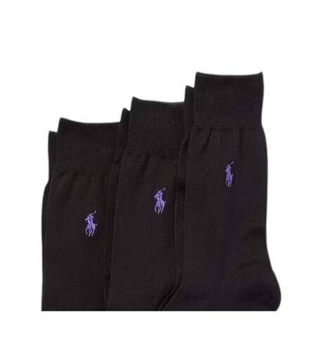 Pack Of 3  Unisex Adult Mercerised Cotton Crew Socks  Black Ralph Lauren