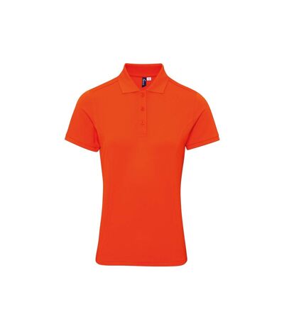 Premier Womens/Ladies Coolchecker Plus Piqu Polo With CoolPlus (Orange)